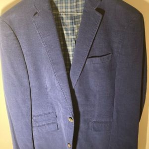 Alan Flusser Mens Navy Blue Corduroy Blazer.